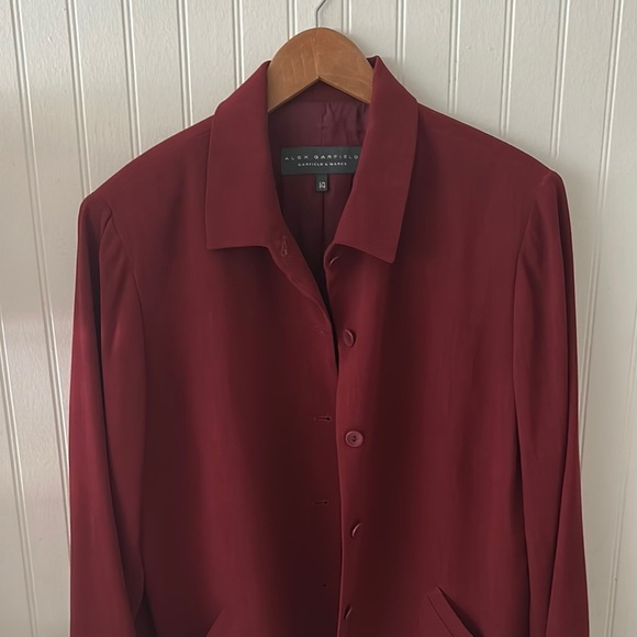 Like new! Alex Garfield Burgundy Button-Up Blazer sz 14 - Picture 4 of 16